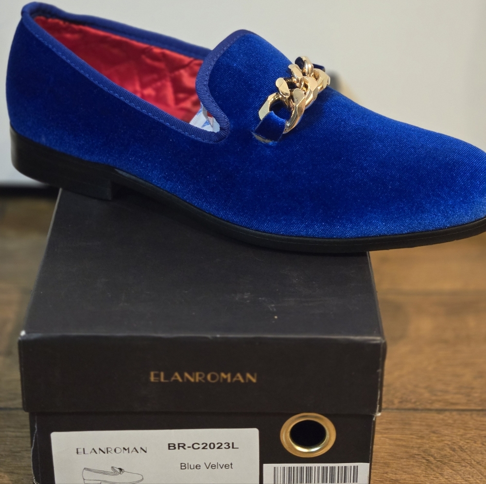 Blue Velvet Men's Loafers